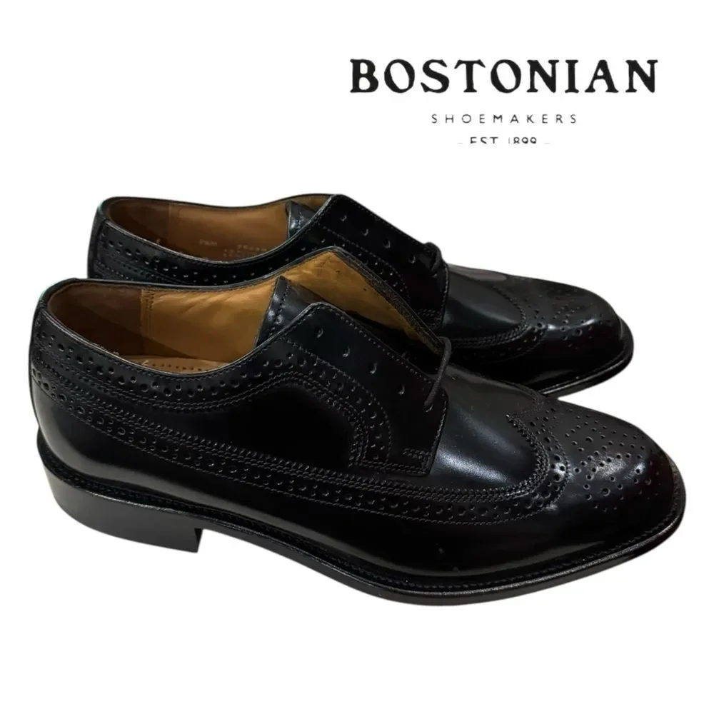 New Bostonian Black Leather Men's Oxford Dress Shoes 7.5